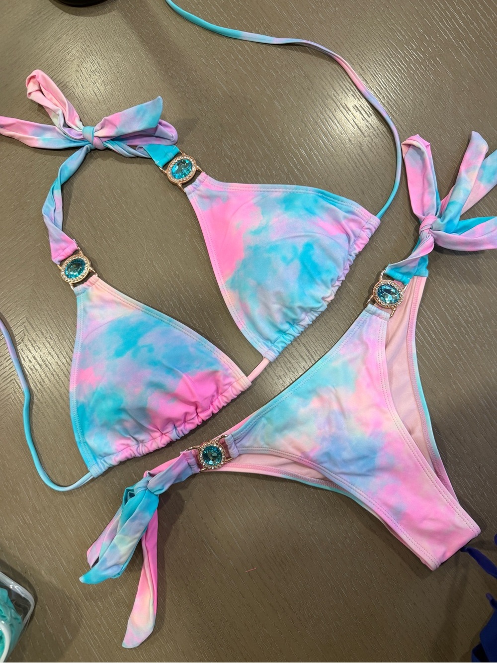 Moda Minx Pastel Watercolor Rhinestone Bikini Set | XL Top / M Bottom